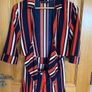 Pretty Little Thing Navy, Red and Cream Striped Jumpsuit Image 5