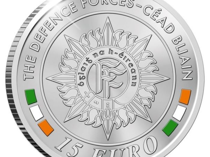 15 euro silver proof coin marking 100 years of the defence forces