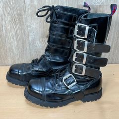 Alpha Rangers 14 Hole Black Combat Boots Buckle Gothic Biker Size UK 6 EU 40