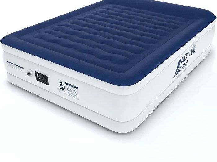 Luxury King Size Double Queen Air Bed - Elevated Inflatable Air Mattress, Electric Built-in Pump, Raised Pillow & Structured I-Beam Technology, Height 56cm