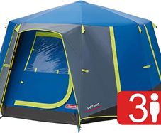 Tent Octago, 3 Man Tent Ideal for Camping in the Garden, Dome Tent, Waterproof 3 Person Camping Tent with Sewn-in Groundsheet (FREE POSTAGE)