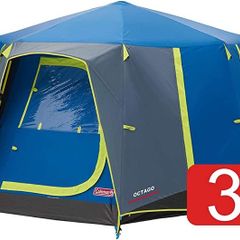 Tent Octago, 3 Man Tent Ideal for Camping in the Garden, Dome Tent, Waterproof 3 Person Camping Tent with Sewn-in Groundsheet (FREE POSTAGE)