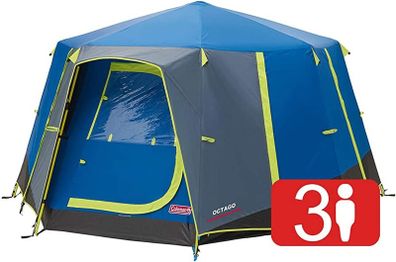 Tent Octago, 3 Man Tent Ideal for Camping in the Garden, Dome Tent, Waterproof 3 Person Camping Tent with Sewn-in Groundsheet (FREE POSTAGE)