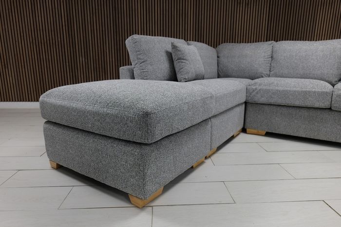 Emme Beige L Shaped Fullback Corner Sofa