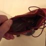 Red Leather & Suede Trim Boots Size 6 Image 6