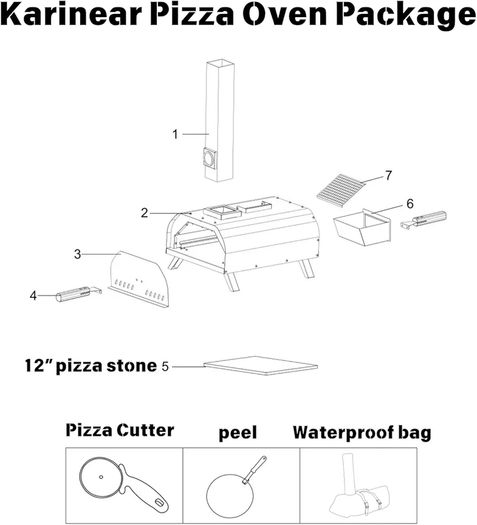 Foldable Outdoor Pizza Maker - 12" Stainless Steel Wood Pellets Oven