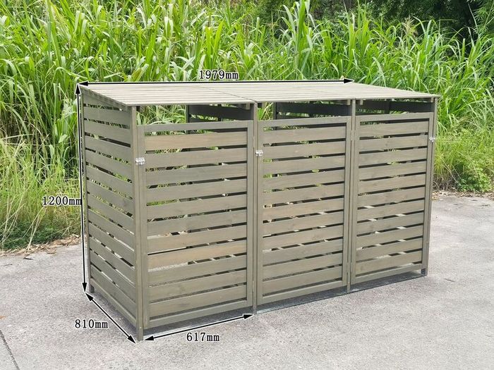 Wheelie Bin Cover  3 Bay Forest Green
