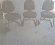 3 x black meeting chairs