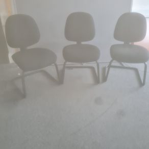 3 x black meeting chairs
