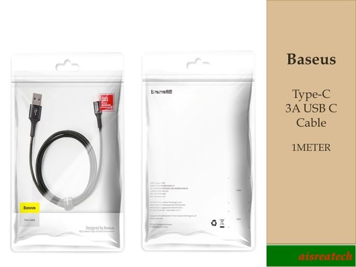 Baseus 3A Type-C USB-C cable Nylon Braided charging cable For Samsung Huawei