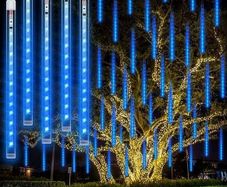 NEW SALE- Meteor Shower Rain Lights, Rilitor Falling Rain Lights Waterproof 192 LEDs 8 Tubes 11.8 inch Drop Icicle Fairy String Lights for Christmas Halloween