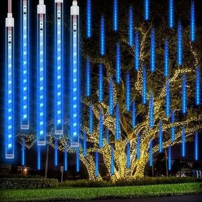 NEW SALE- Meteor Shower Rain Lights, Rilitor Falling Rain Lights Waterproof 192 LEDs 8 Tubes 11.8 inch Drop Icicle Fairy String Lights for Christmas Halloween