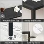 Skinny Console Table with Power Outlets, 160 cm Narrow Sofa Table, Behind Couch Table with Charging Station for Plants, Living Room, Black Image 7