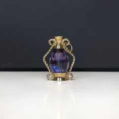 Vintage 9ct Gold Purple Crystal Lantern Charm / Pendant - 5 grams