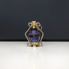 Vintage 9ct Gold Purple Crystal Lantern Charm / Pendant - 5 grams