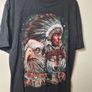 Vintage WILD t shirt American Indian wolf wolves eagle print front and back Size large Image 4
