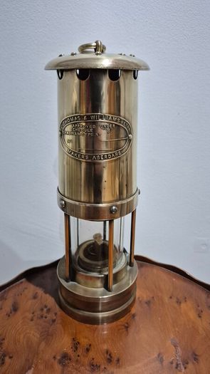 Vintage E. Thomas & Williams Brass Cambrian Miner's Safety Lamp