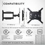 TV Wall Bracket Mount for 24-60 Inch Screens, Tilts Swivels & Extends for Flat & Curved TVs, Includes Spirit Level, Weight Capacity 36.2kg Image 6