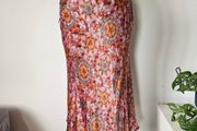 Vintage Y2K Quin and Donnelly silk midi skirt M L 12 14 Irish designer like Rixo 2000s 1990s