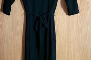 Black V neck dress with tie in, size S