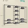 Industrial Open Wardrobe Clothes Rack 121kg with 9 Shelves Image 3