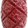 Amazingly Detailed Hand-Carved and Painted Wooden Bottle-Shaped Vase in Red - A Real Unusual Item, Carving reminiscent of a Pineapple! Image 6