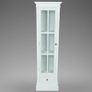Chic Bookcase Cabinet with 3 Shelves White Wooden Image 6