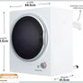 Russell Hobbs RH3VTD800 White 2.5kg Compact Mini Vented Tumble Dryer, Portable, Freestanding Table top Dryer with 3 Heat Settings Image 4