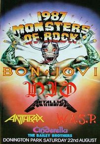 Bon Jovi Vintage Concert Poster Monsters Of Rock Donington Park UK August 22nd 1987 Replica
