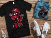 Mario deadpool t-shirt mario t-shirt deadpool t-shirt cool funny t-shirt