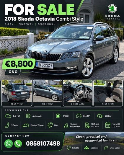 2018 Skoda Octavia Combi Style 1.6 TDI Automatic