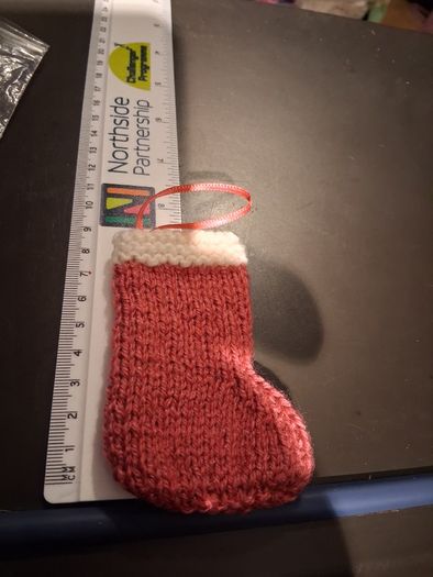handmade knitted sock decorations