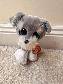 Ty Beanie Boo Whiskers approx. 15 cm. Plush Schnauzer Dog Please see photos