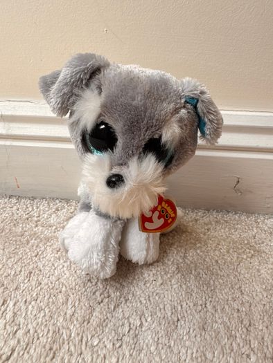 Ty Beanie Boo Whiskers approx. 15 cm. Plush Schnauzer Dog Please see photos
