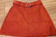 Bershka rust suede skirt size small