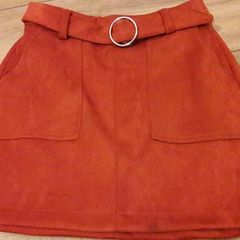 Bershka rust suede skirt size small