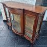 Velvet lined Display Cabinet Antique vintage Edwardian Mahogany Serpentine glass bow fronted display cabinet Image 3