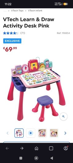 Vtech Learn & Draw activity desk pink