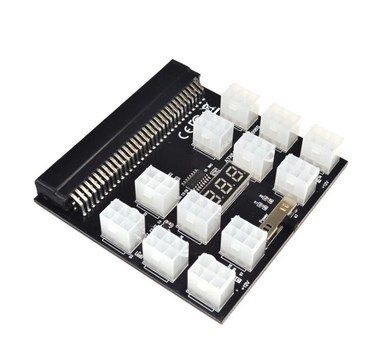 Breakout Board 17 / 12 Port 6Pin Connector LED Display 12V Power Module for HP 1200W 750W PSU for GPU Graphics Card