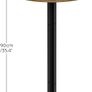 Round Bar Tables, Set of 2, Counter Height Pub Tables, Versatile Use, With Cross Base, for Dining Room, Kitchen, Bar, Pub, Bistro, Cafe, Rustic Brown and Black Image 2