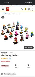 Lego Disney Series 1 Minifigures - Complete Set Of 18 Minifigures (71012)