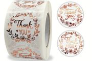 THANK YOU Stickers Roll of 500 / 1 Inch / NEW