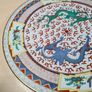 Vintage chinese porcelain plate with dragons decoration hand painted Image 4