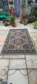 Aztec green rug