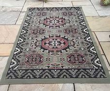 Aztec green rug