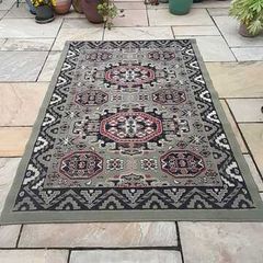Aztec green rug