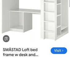 Loft bed with desl and wardrobe