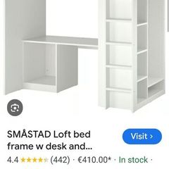 Loft bed with dest and wardrobe