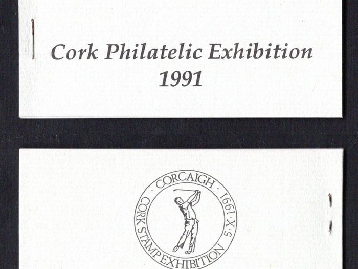 1991 Ireland Cork Philatelic Exhibition Booklet . Contains 2 X 32p Golf Commemorative Stamps No 265