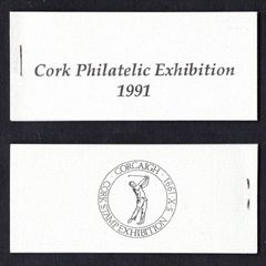 1991 Ireland Cork Philatelic Exhibition Booklet . Contains 2 X 32p Golf Commemorative Stamps No 265